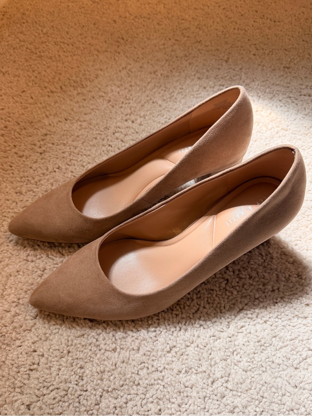 Kelly & Katie Tan Pointed Toe Suede Pumps